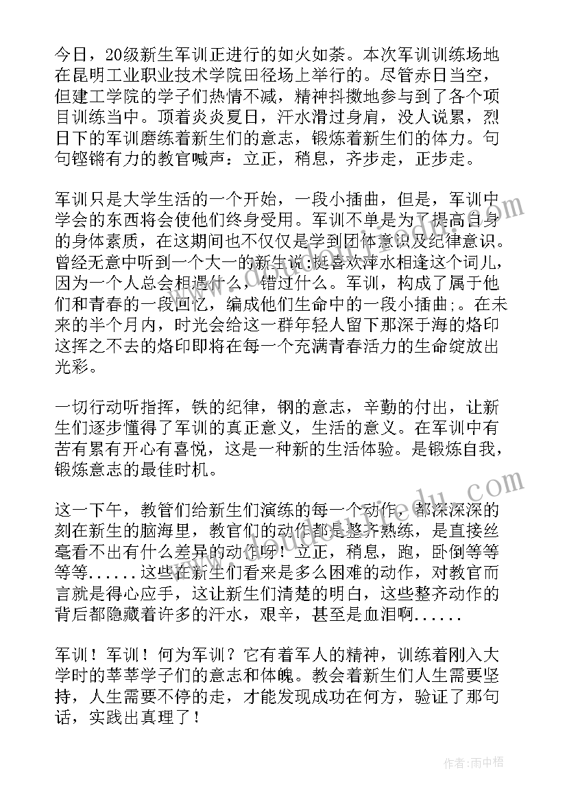 最新军训新生新闻稿 新生军训新闻稿(汇总5篇)