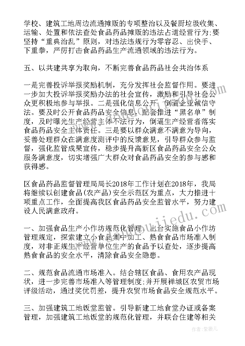 药品计划管理工作总结 区食品药品监督管理局局长工作计划(精选5篇)