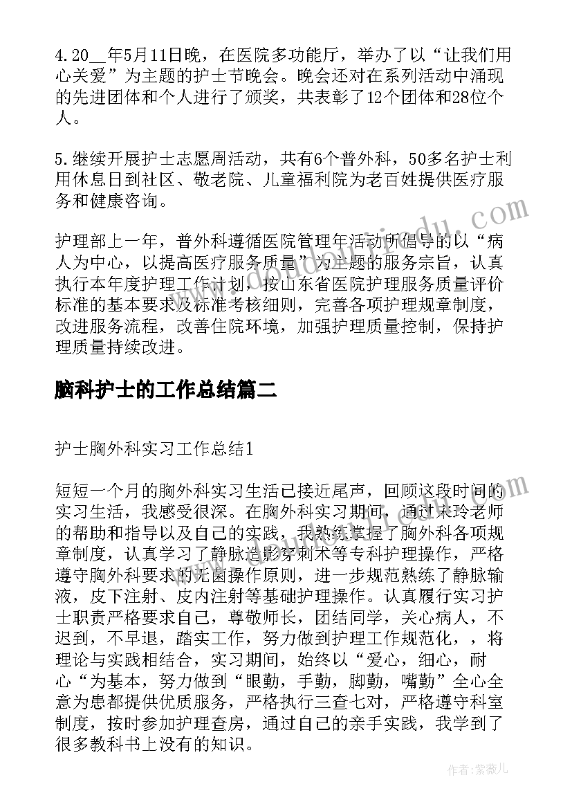 2023年脑科护士的工作总结 外科护士长年度工作总结(优质5篇)