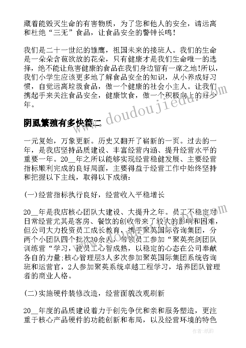 2023年阴虱繁殖有多快 饮食安全相关的演讲稿(汇总6篇)