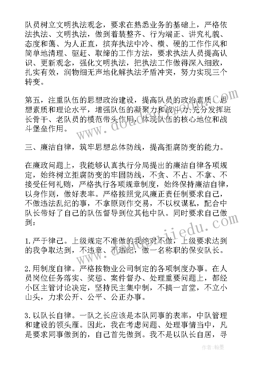 2023年保安队长的个人总结(精选6篇)