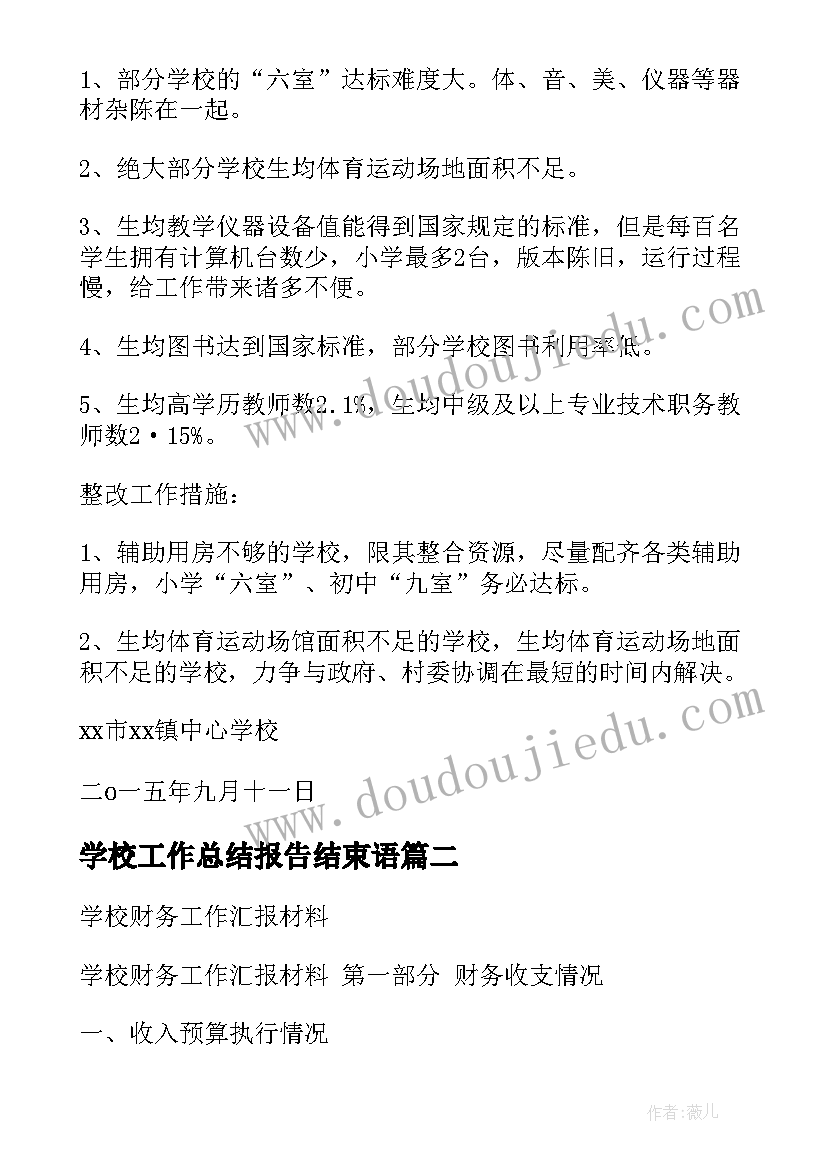 学校工作总结报告结束语 学校督导工作汇报(优质5篇)