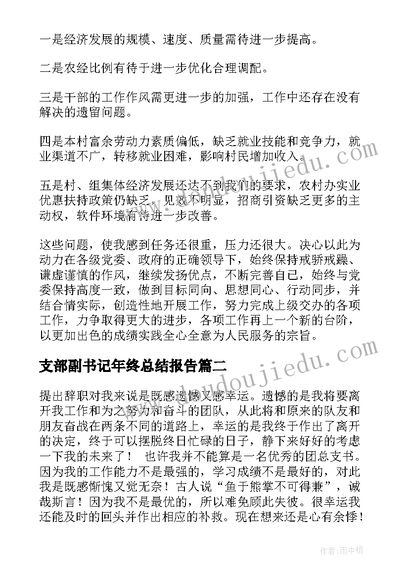 最新支部副书记年终总结报告(优质6篇)