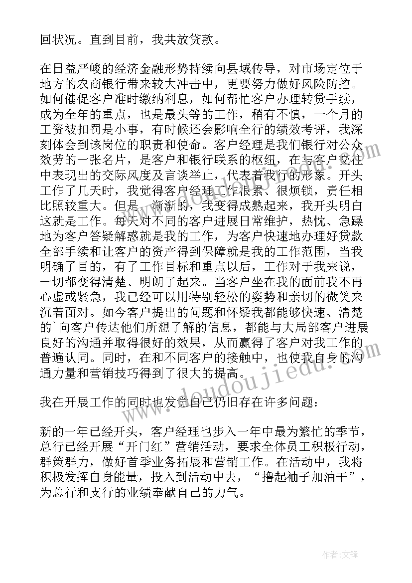 银行个金客户经理述职报告总结 银行客户经理述职报告(实用9篇)