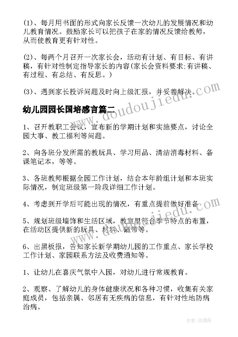 2023年幼儿园园长国培感言 幼儿园园长个人工作计划(实用5篇)