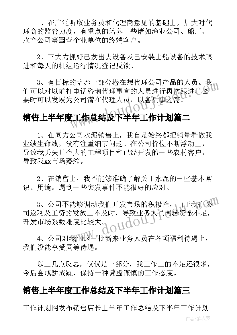 2023年销售上半年度工作总结及下半年工作计划(大全5篇)