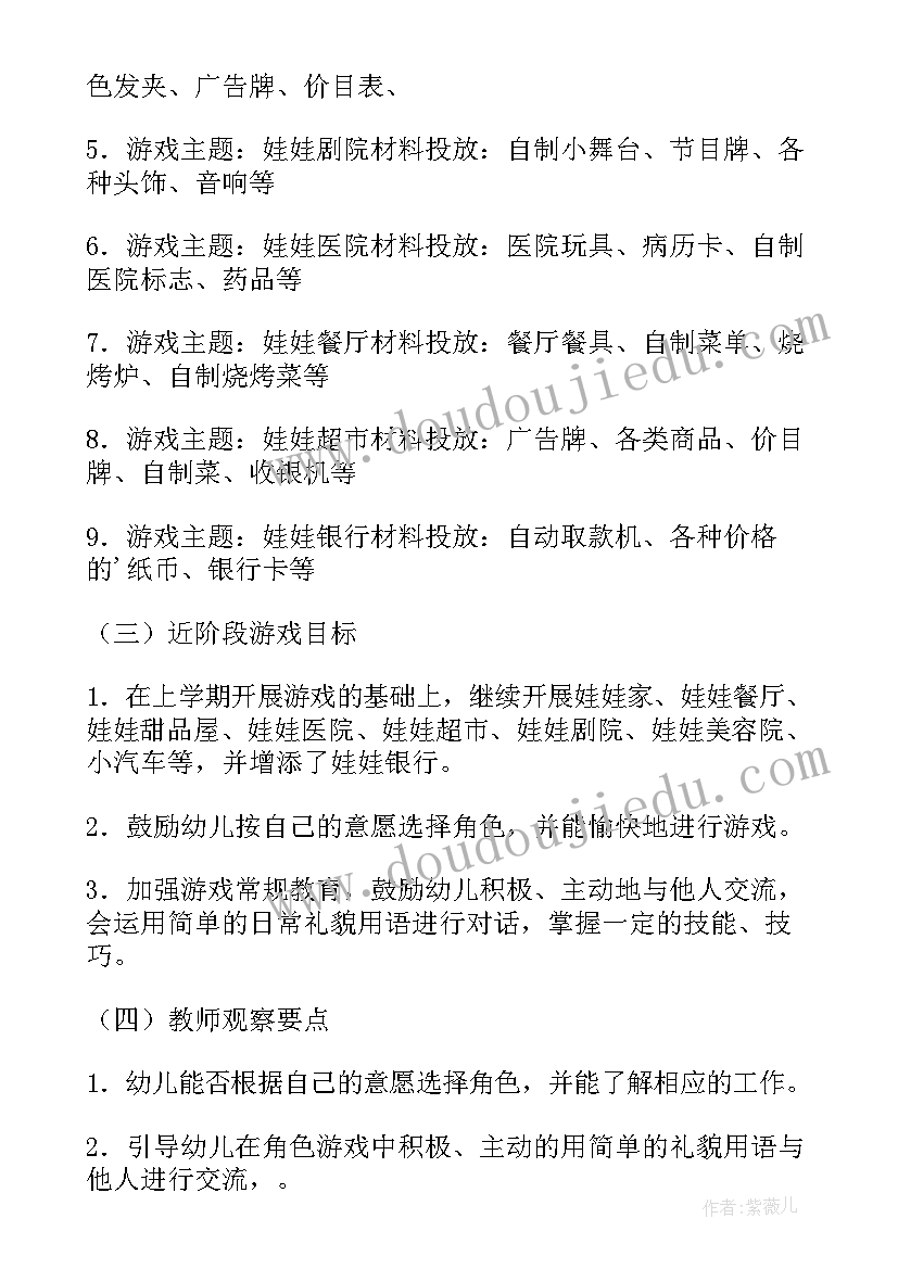 活动策划角色 角色游戏活动方案(汇总6篇)