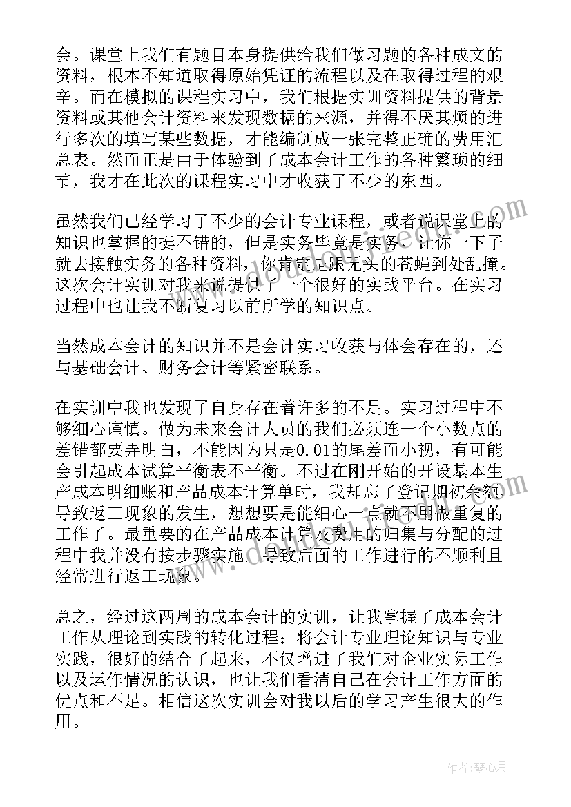 2023年会计分岗位实训报告心得体会(模板5篇)