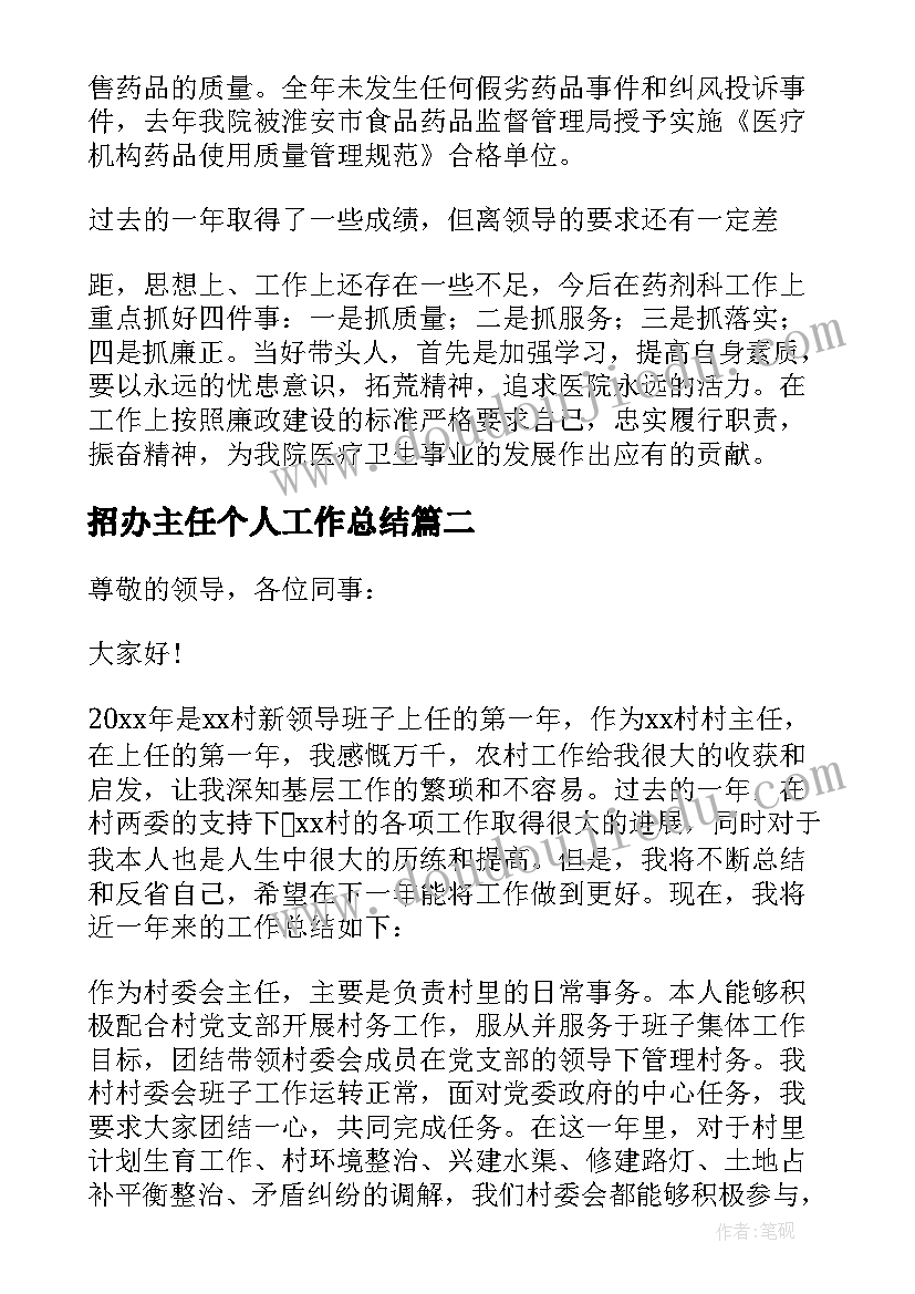 2023年招办主任个人工作总结(大全8篇)