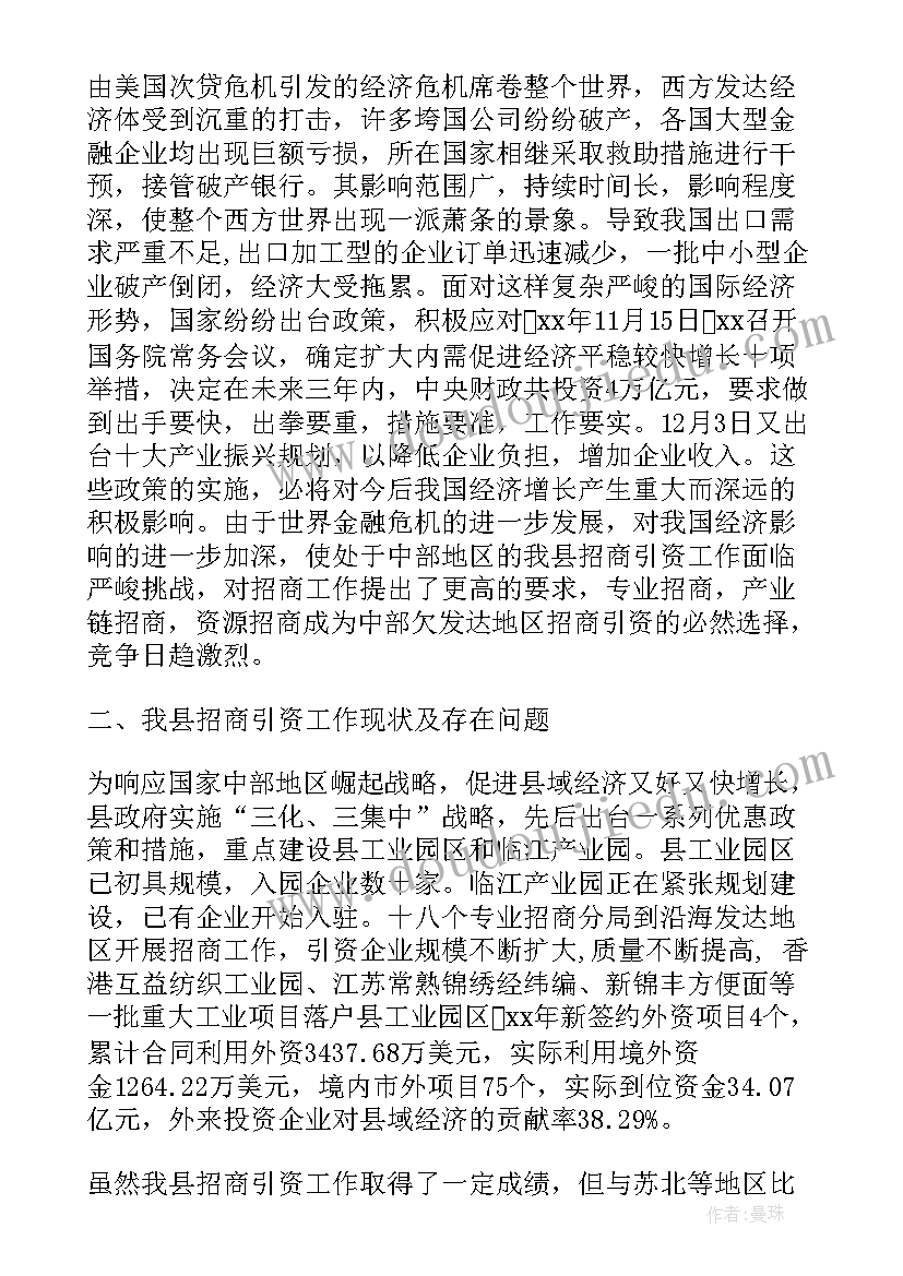 招商引资述责述廉报告(精选6篇)