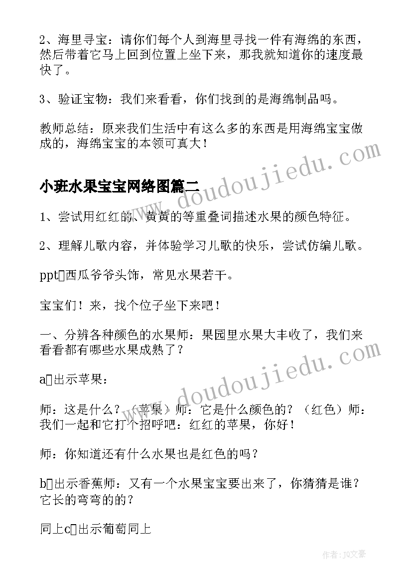 2023年小班水果宝宝网络图 小班科学活动海绵宝宝的本领教案(优秀5篇)