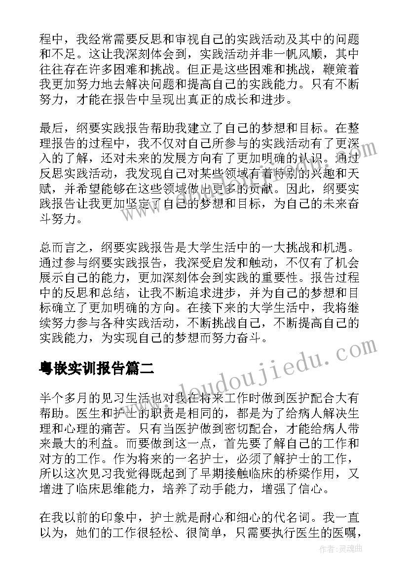 最新粤嵌实训报告 纲要实践报告心得体会(优秀10篇)