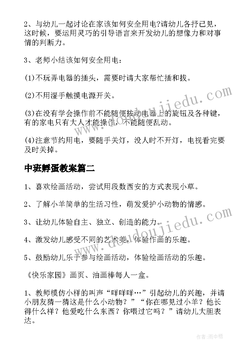 2023年中班孵蛋教案(汇总5篇)