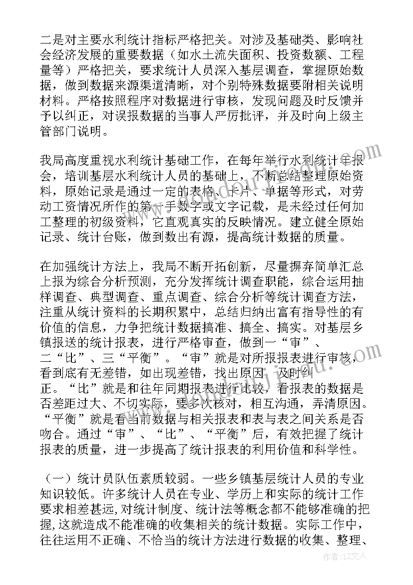 2023年水利统计自查报告(大全5篇)