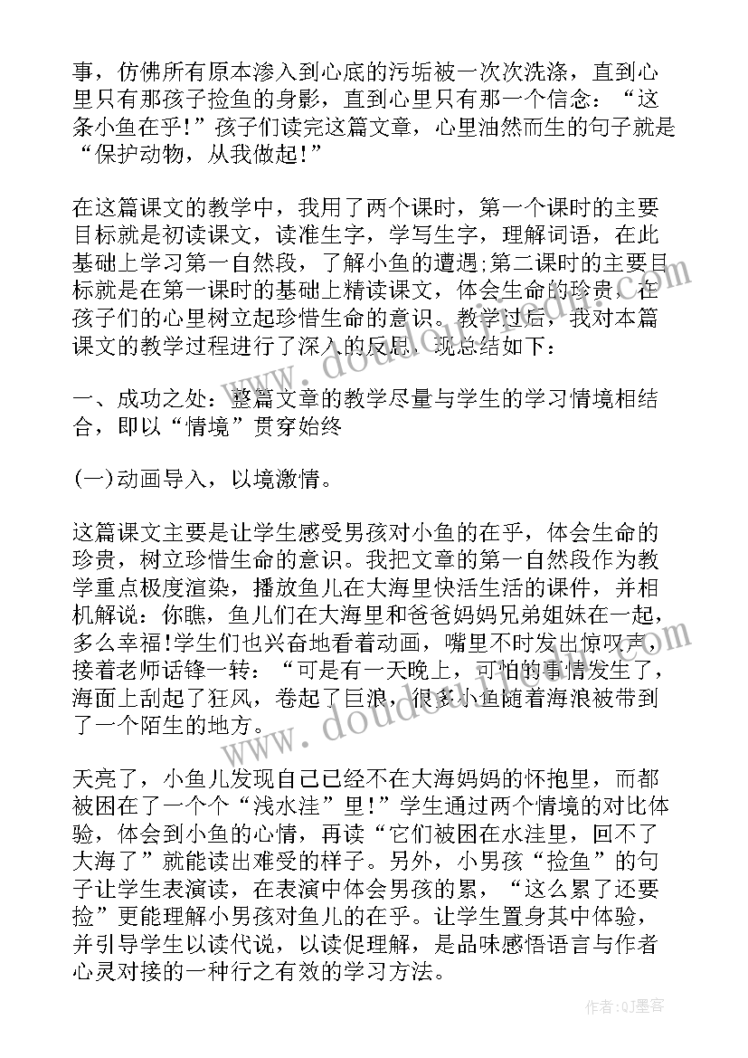 2023年喂小鱼吃鱼虫教学反思(优质8篇)