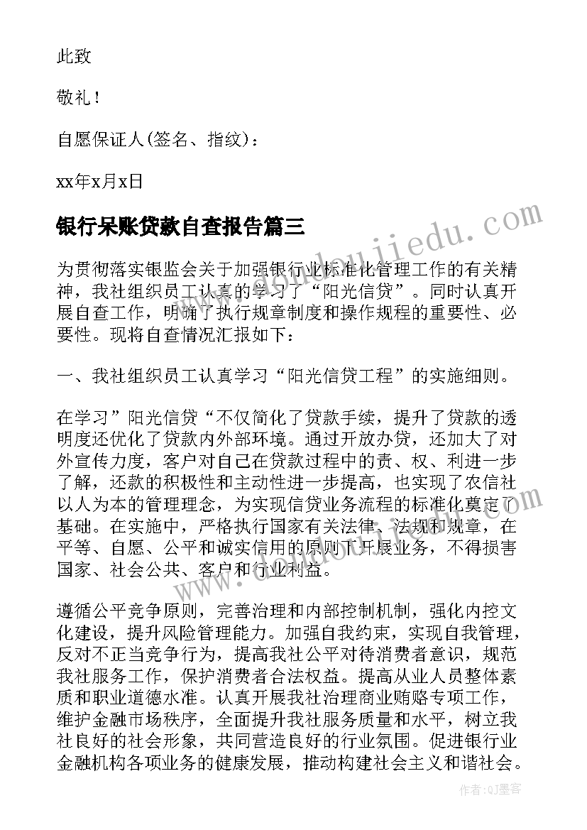 2023年银行呆账贷款自查报告(实用5篇)