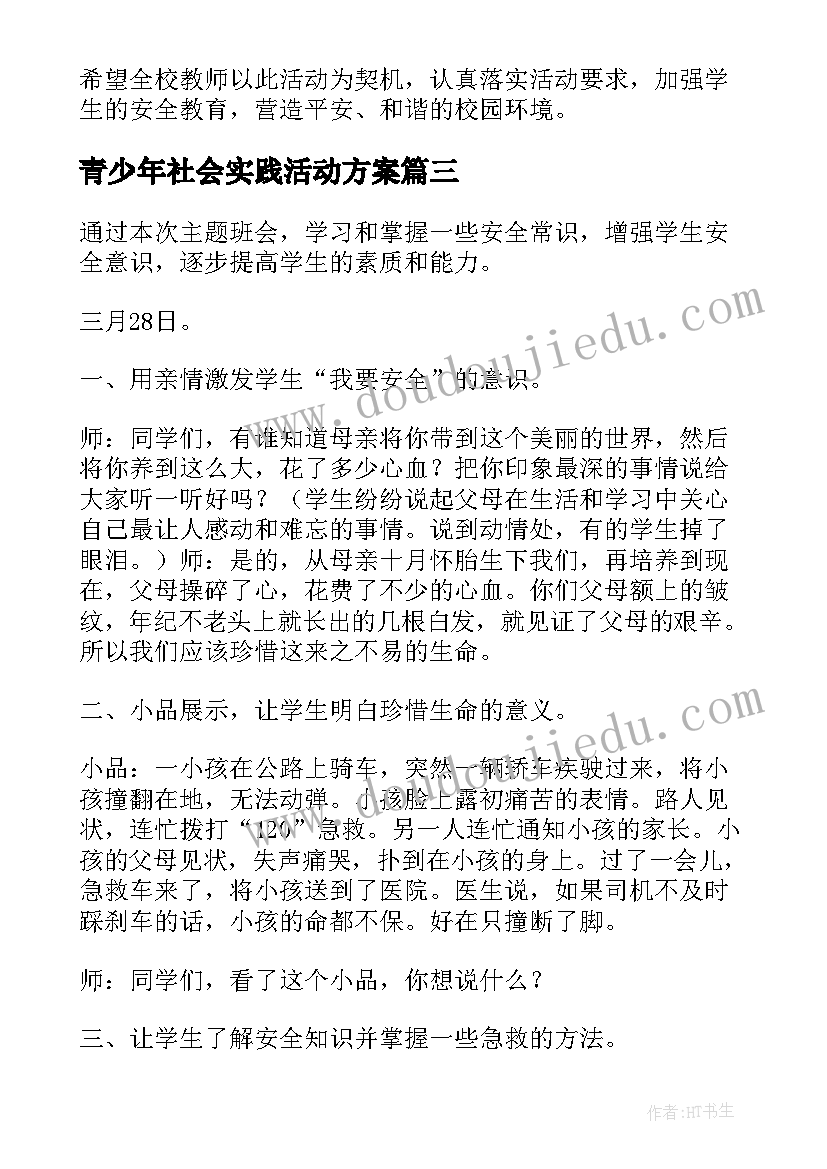 2023年青少年社会实践活动方案(优质5篇)