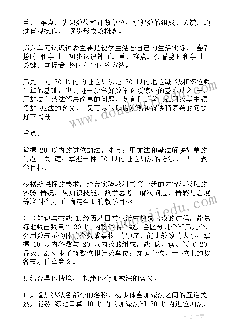 2023年一年级数学人教版教学计划 人教版一年级数学教学计划(实用6篇)