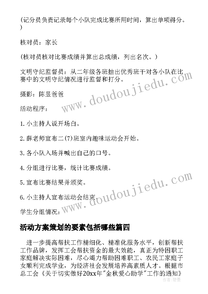 2023年活动方案策划的要素包括哪些(大全8篇)