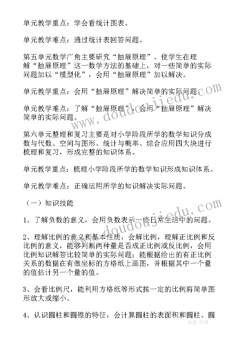 2023年六年级数学教学总计划 六年级数学教学计划(优质8篇)