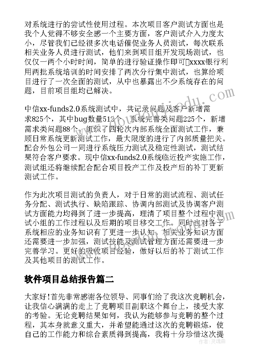 最新软件项目总结报告(通用7篇)