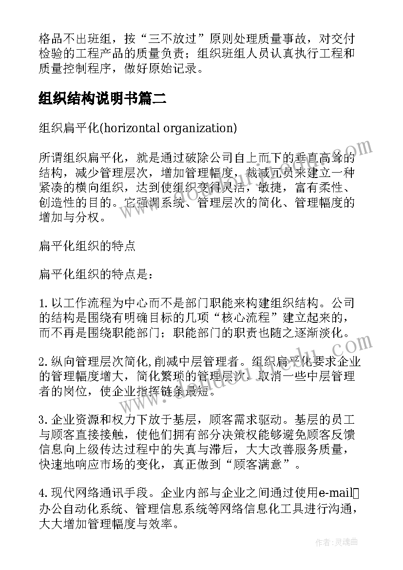 最新组织结构说明书 人员及组织结构(优质5篇)