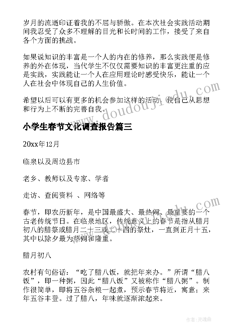 2023年小学生春节文化调查报告 春节文化调查报告(优质5篇)