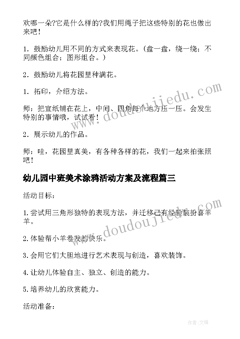 幼儿园中班美术涂鸦活动方案及流程(实用5篇)