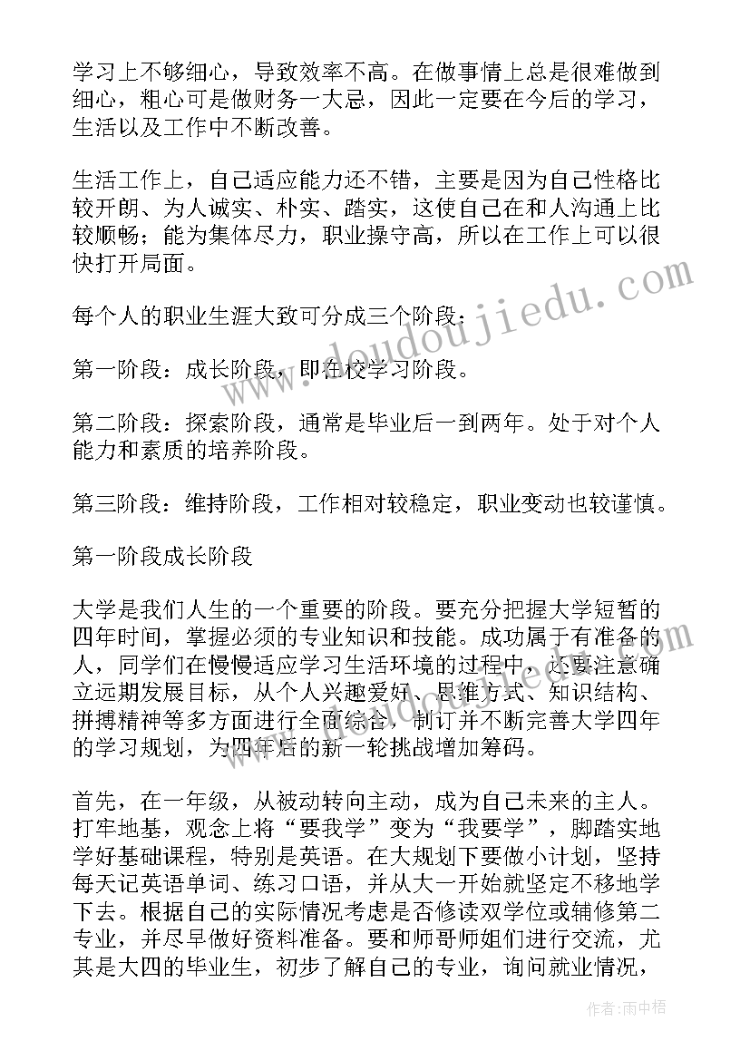 会计专业大学生职业生涯规划书(通用5篇)