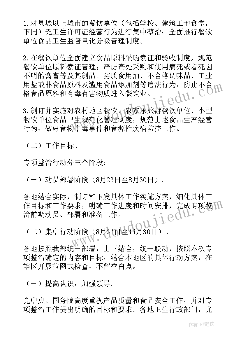 2023年餐饮食品安全整改方案(汇总5篇)