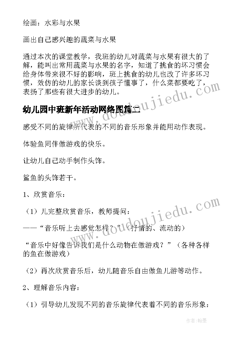 2023年幼儿园中班新年活动网络图 幼儿园大班社会活动新年的祝福(优质5篇)