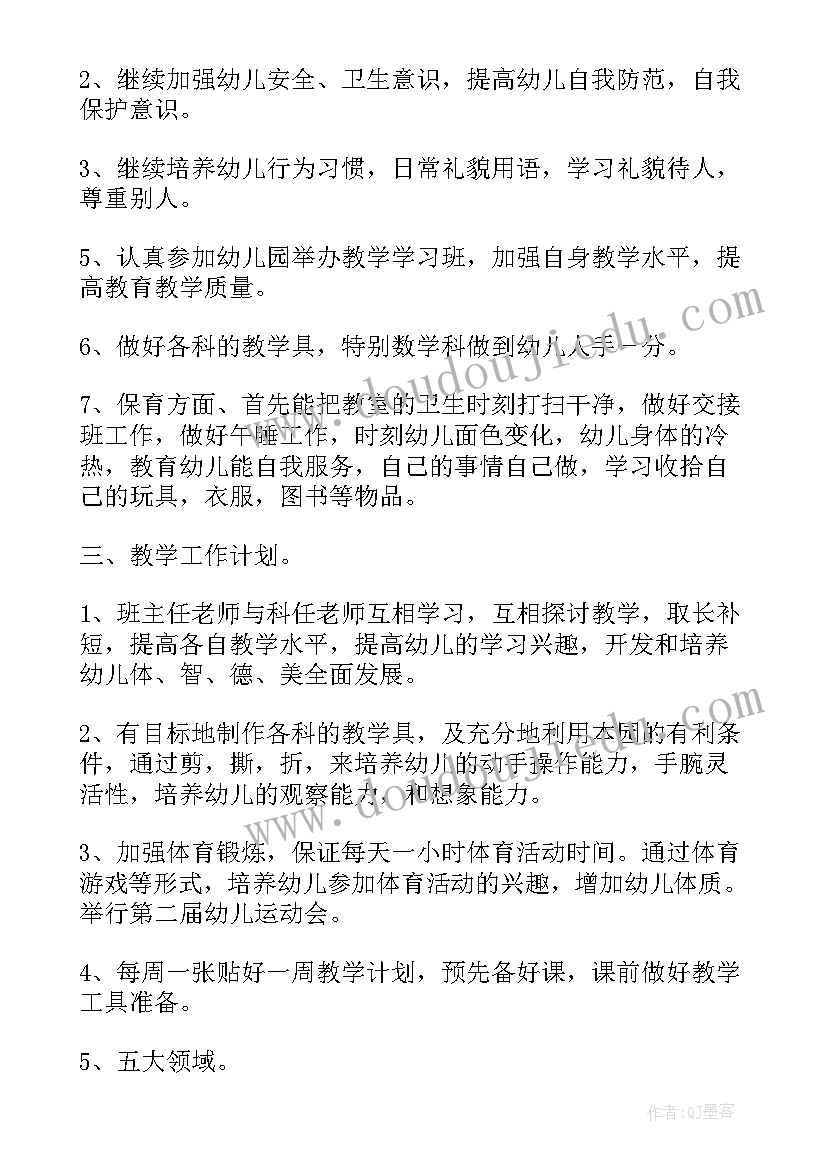 2023年中班个人学期计划总结(精选5篇)