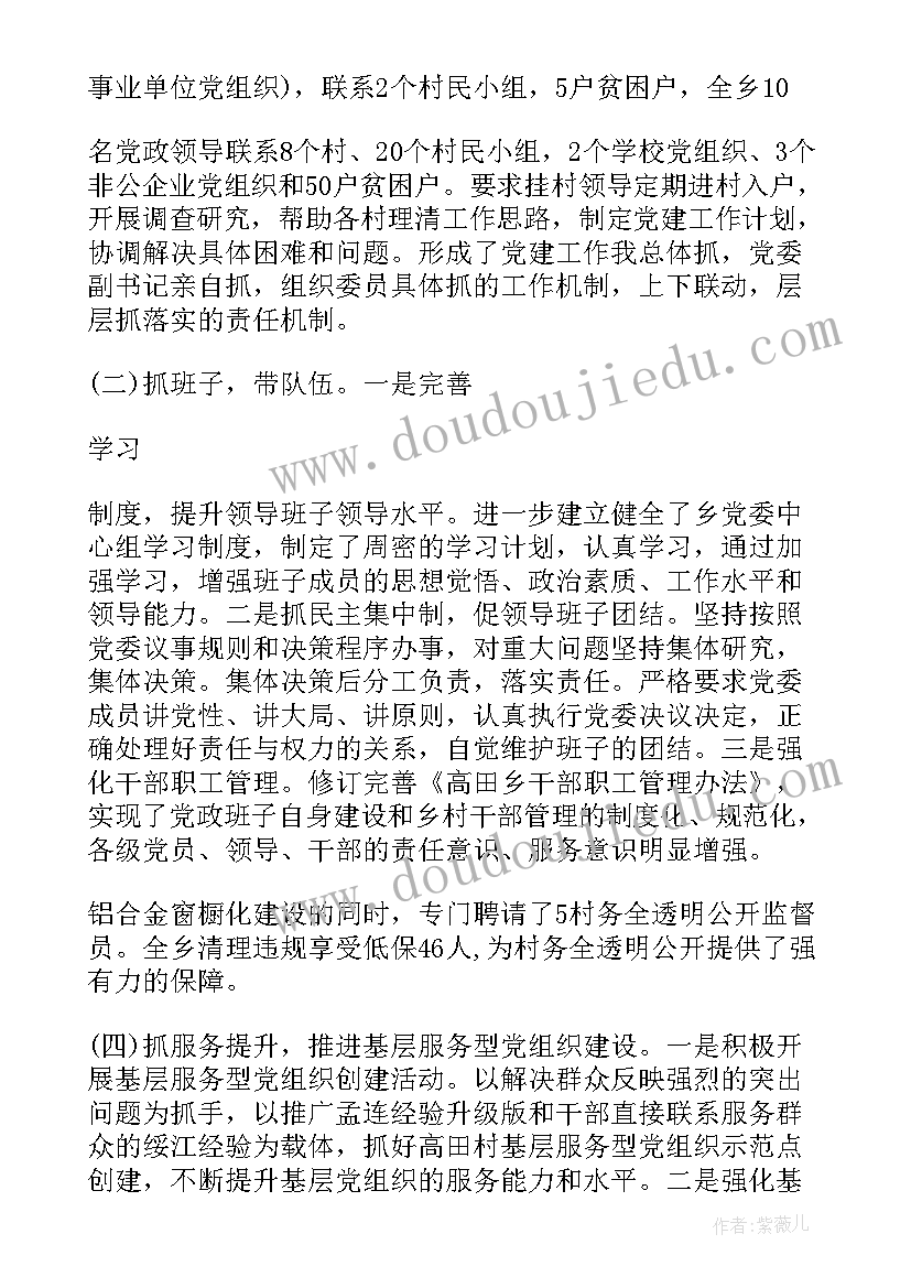 乡镇党委党建工作述职报告(通用5篇)