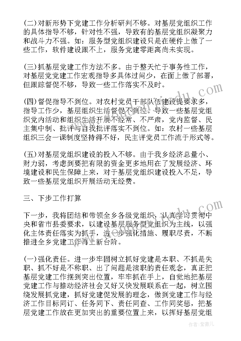 乡镇党委党建工作述职报告(通用5篇)