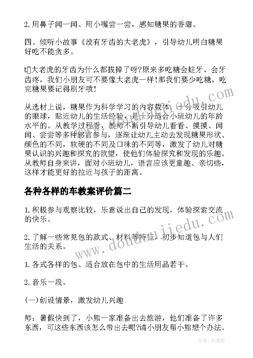 2023年各种各样的车教案评价(实用5篇)