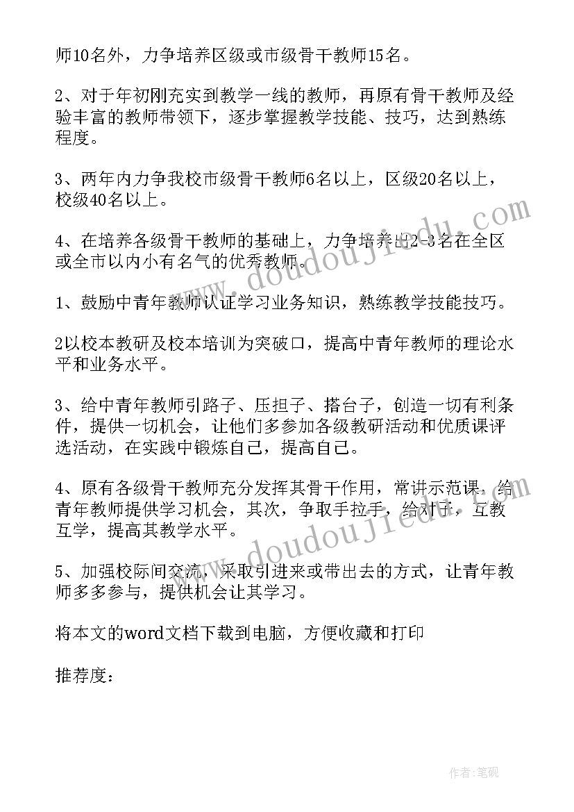 2023年音乐教师骨干培训心得 小学骨干教师培养计划(优秀6篇)