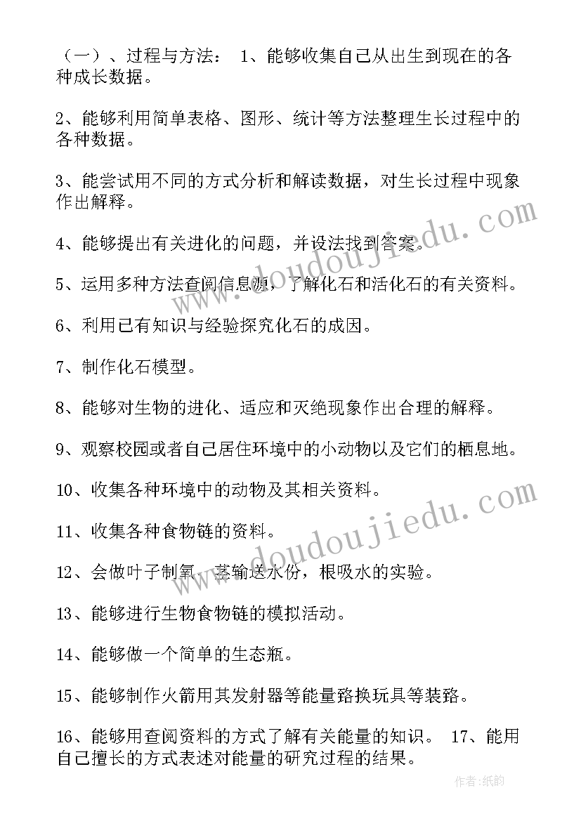 冀教版小学六年级科学教学计划(通用5篇)