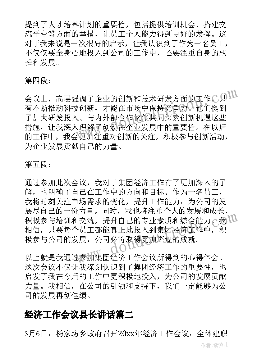 经济工作会议县长讲话(实用7篇)