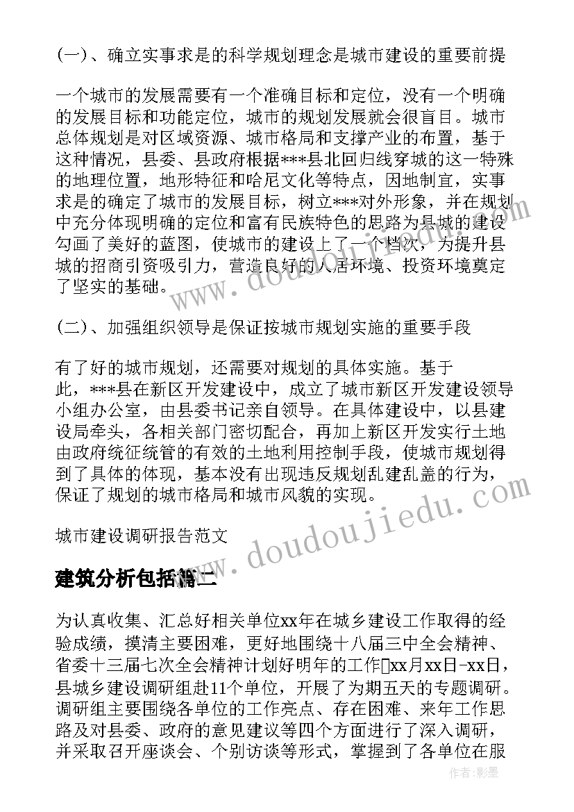 2023年建筑分析包括 城市建筑空间分析报告(汇总5篇)