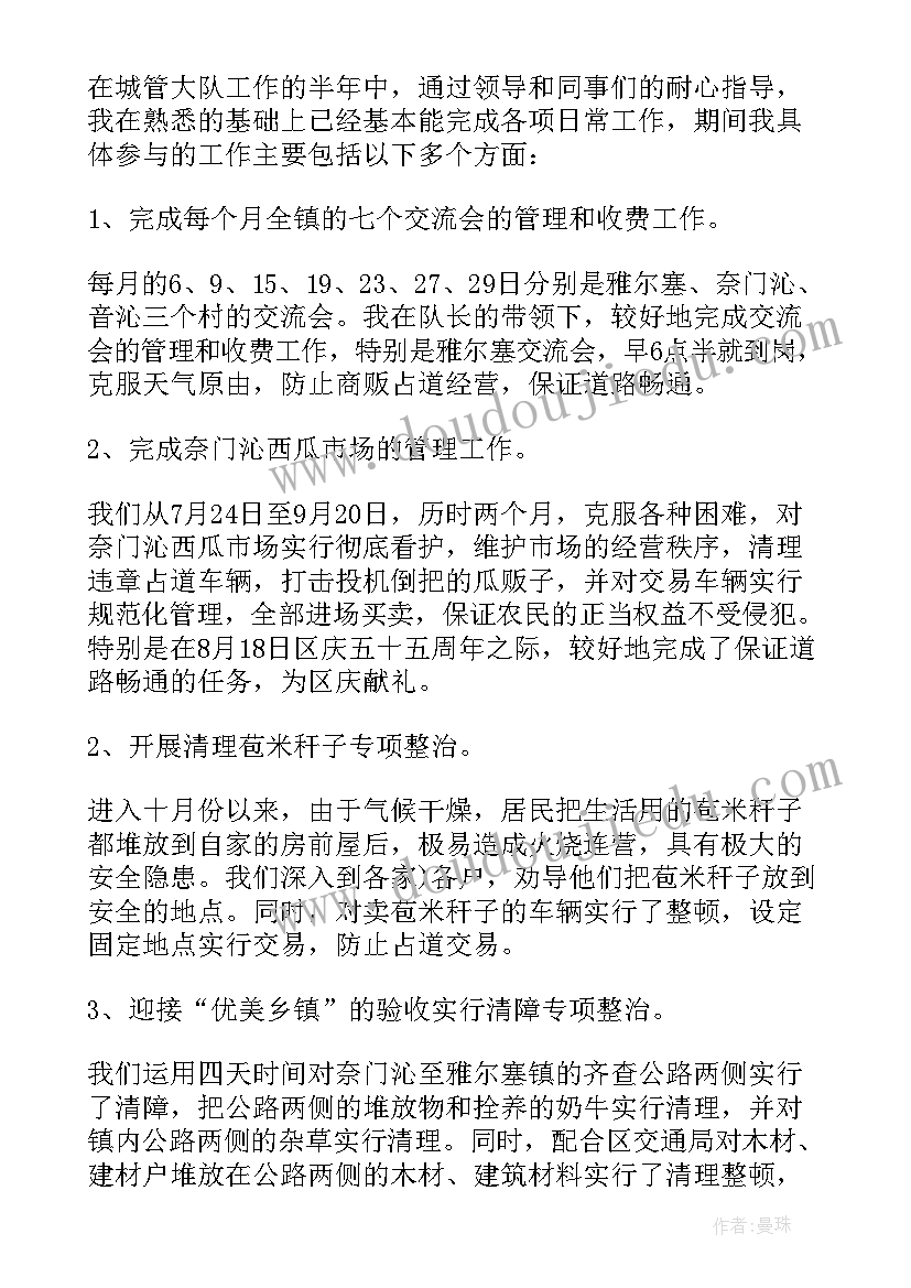 2023年个人城管年终总结(优质10篇)