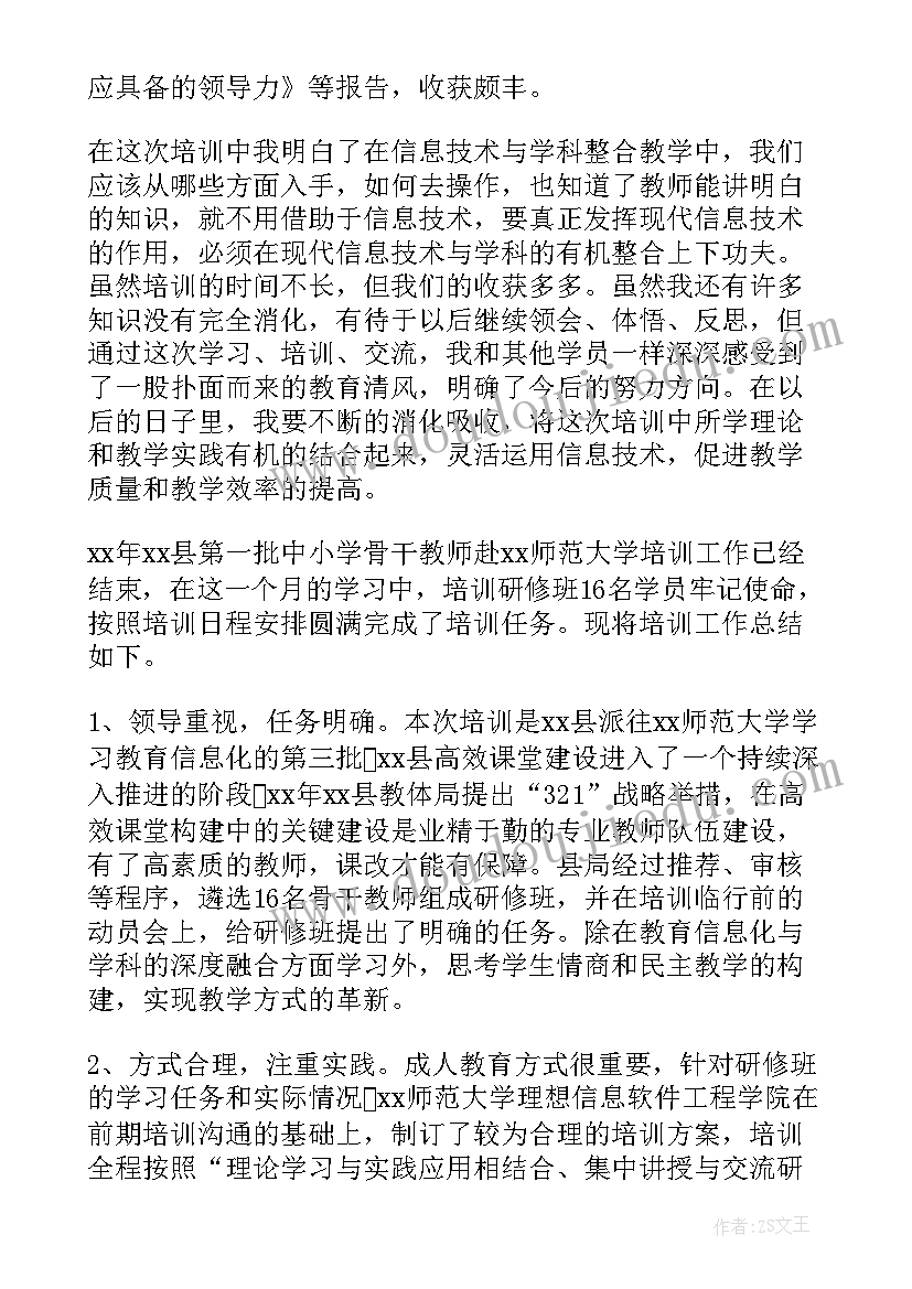 2023年研修总结教师培训(汇总6篇)