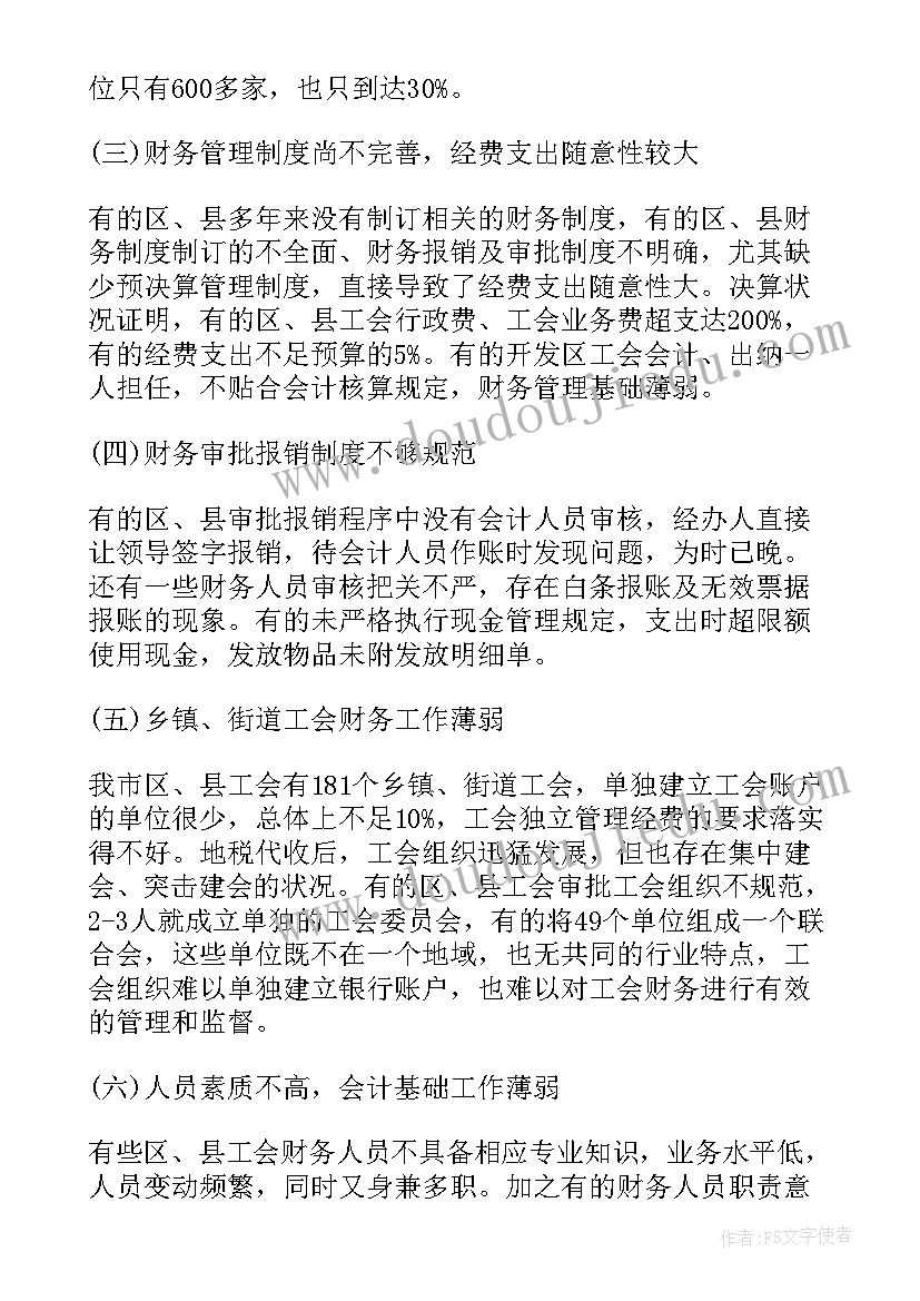 最新自查报告财务(精选7篇)