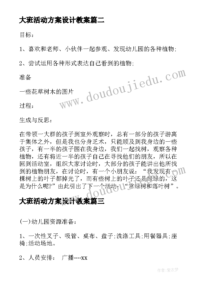 大班活动方案设计教案 大班亲子活动方案亲子活动方案(优质9篇)