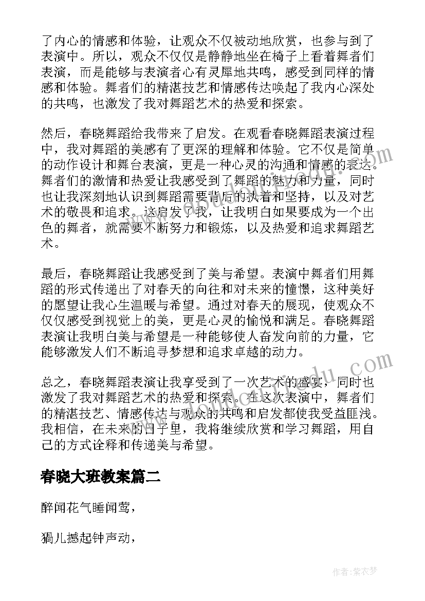 2023年春晓大班教案(大全7篇)