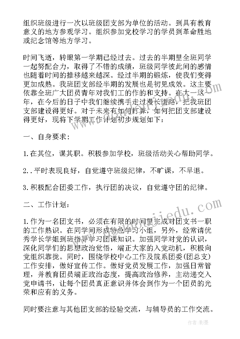 2023年大学生团支书工作设想 大学生团支书工作计划(模板5篇)