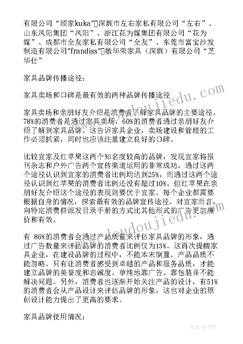 家具调查报告(实用5篇)