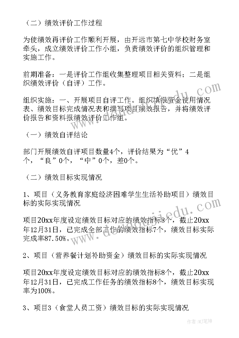 学校绩效工资自评报告(模板5篇)