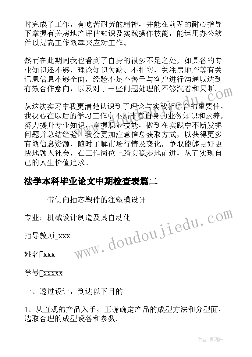 2023年法学本科毕业论文中期检查表 资产评估实习中期报告(通用6篇)