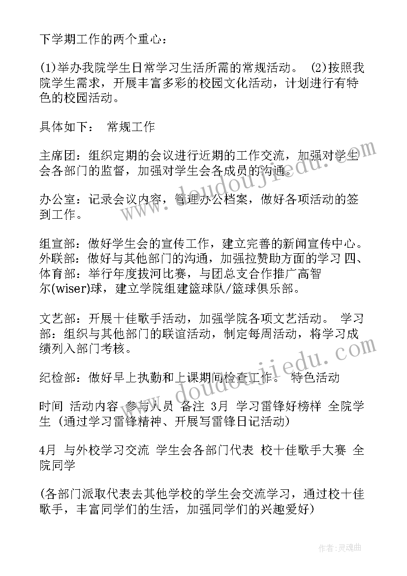 2023年宿管部新学期计划书(实用5篇)