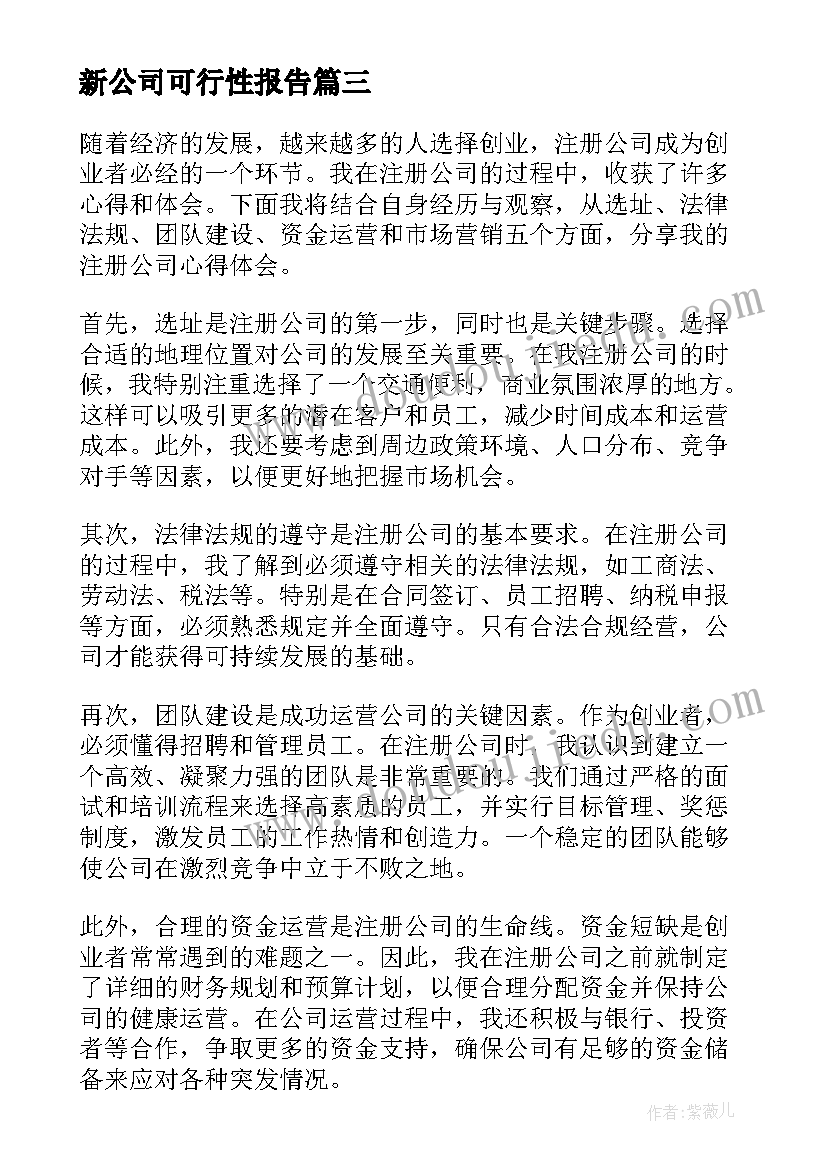 2023年新公司可行性报告 注册公司合同(模板9篇)